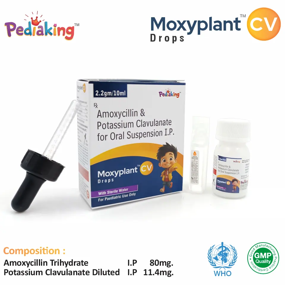 Amoxycillin 80mg + Clavulanic Acid 11.4mg drop best price for pharma franchise